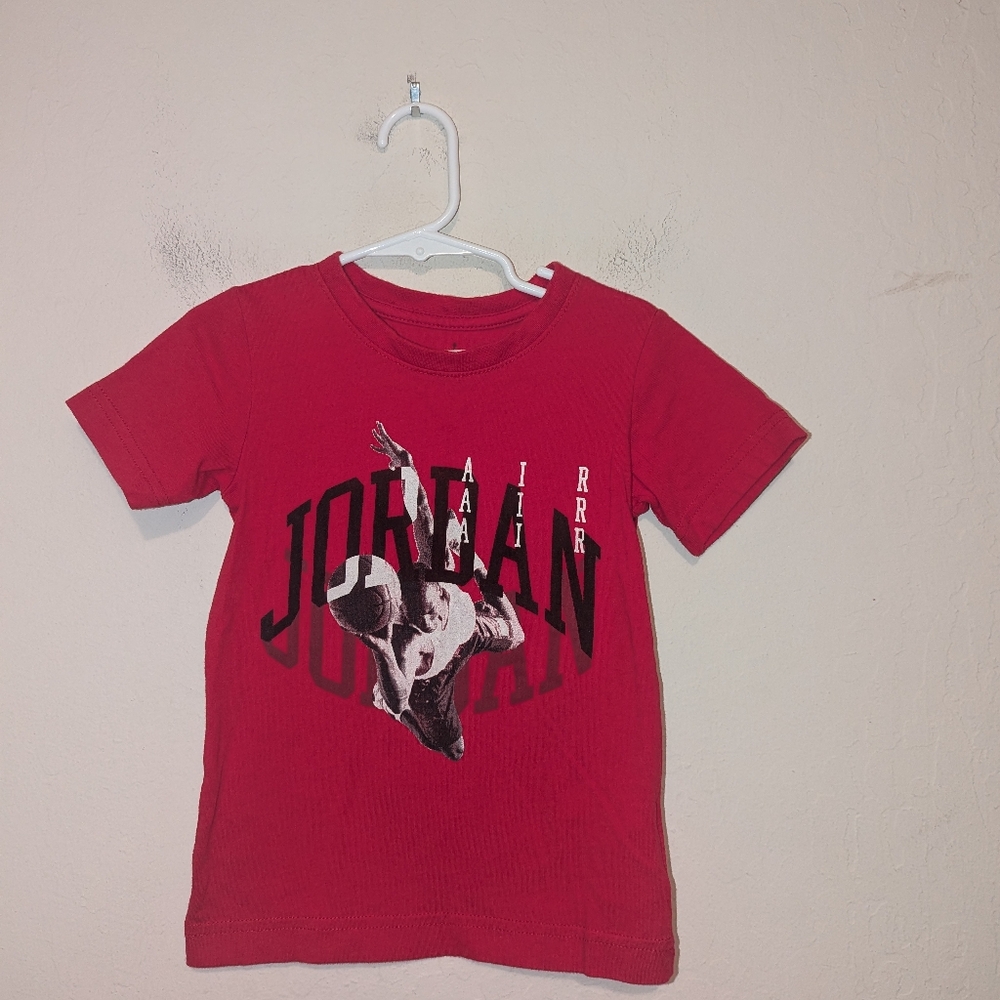 Air Jordan Red And Black Short Sleeve Shirt Size 4